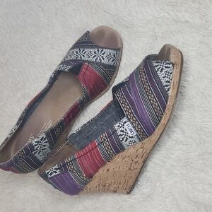 Women's Toms Lina Wedge Shoes Sandals Sz 10